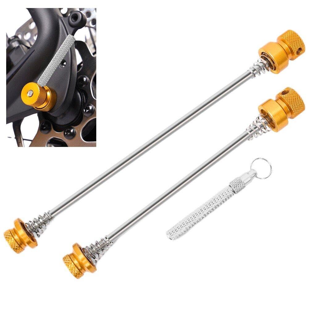 Sanfly Gold Quick Release Lever Wheel Locking Skewers Anti Theft Road Mountain Bike Quick Release Skewer Aluminium Alloy Bike Qr Lever