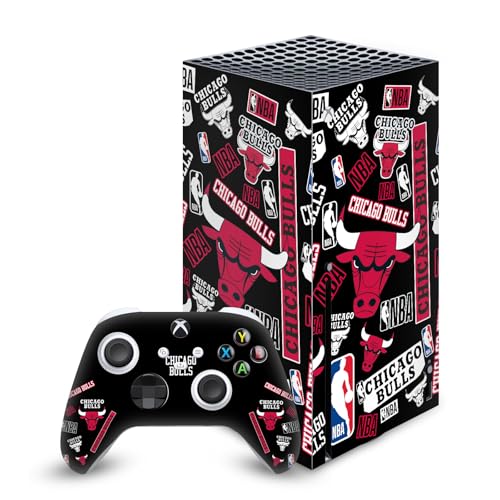 Head Case Designs sous Licence Officielle NBA Collage Autocollants Chicago Bulls Vinyle Autocollant De Jeu Peau Autocollant Couverture Compatible avec Xbox Series X