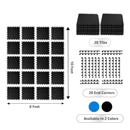 Image of Amazon Basics Interlocking Puzzle Exercise Mat | EVA Foam |Suitable for Floor Protection