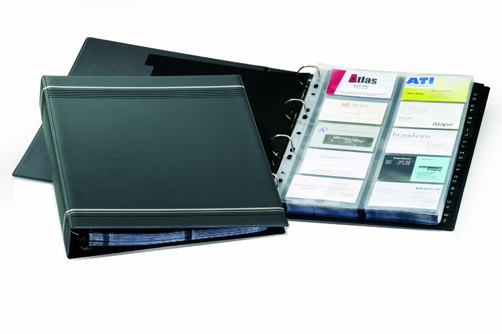 Durable Visitenkarten Ringbuch Visifix A4, für 400 Karten, inkl. Register A-Z, anthrazit, 238858