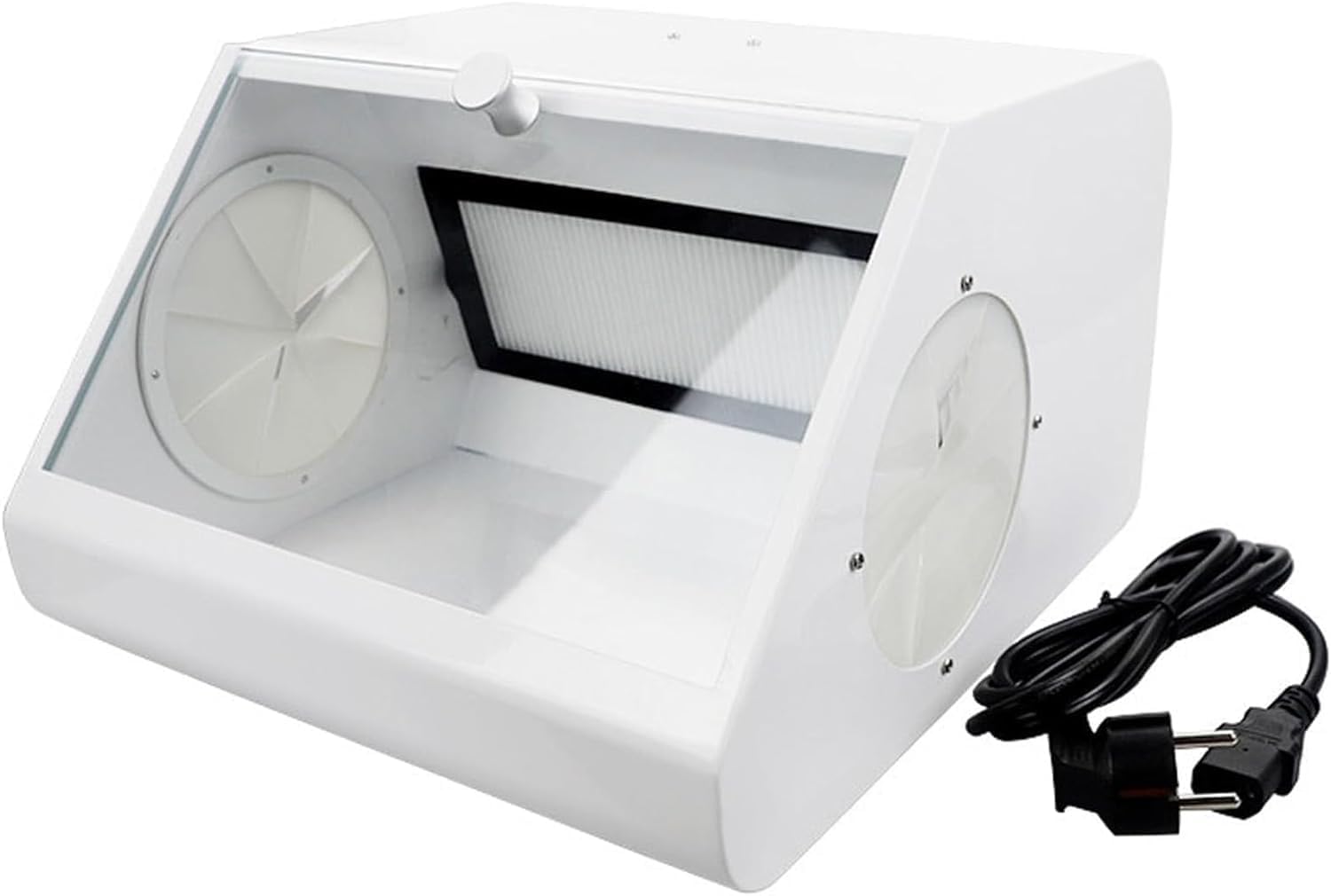 Scatola antipolvere per laboratorio odontoiatrico, protezione per sabbiatura con sorgente luminosa a LED per operazioni di incisione e lappatura