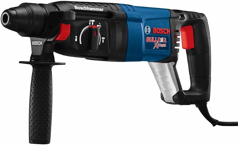BOSCH 11255VSR Bulldog Xtreme Taladro percutor rotatorio para hormigón/mampostería, 8 amperios, 1 pulgada, con cable, velocidad variable, SDS-Plus