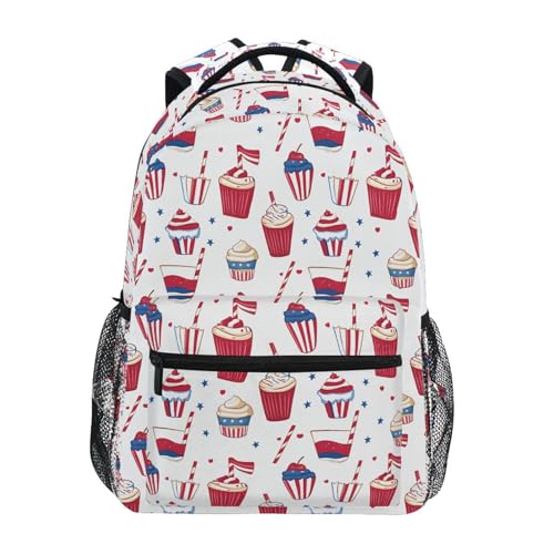 Ice Cream Flag Star Backpack for School Boys Girls Adults Kids Bookbag Laptop Bag 15L