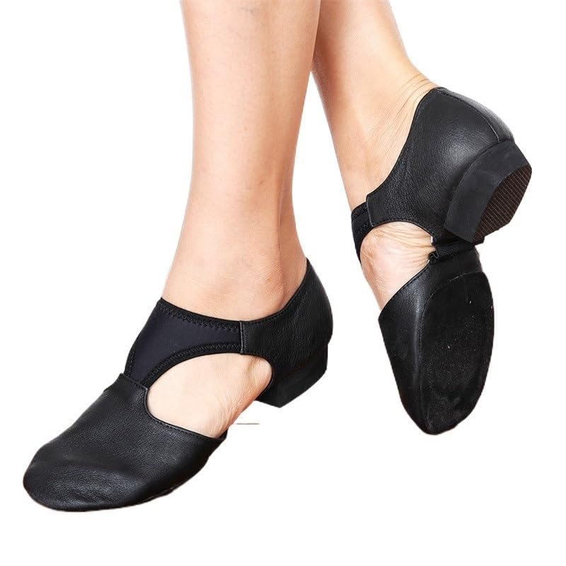 Zapatos De Ballet Sandalias griegas con arco elástico de cuero genuino, zapatos de baile de Jazz for mujer, zapatillas de deporte for profesor de baile Jazzy, sandalias for hacer ejercicio en el gimna