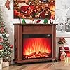 Electric Fireplace with Mantel, Farmhouse Electric Fireplaces TV Stand, Cherry Fireplace Entertainment Center with 23 inch Heater and Removable Roller for Living Room, Bedroom #1