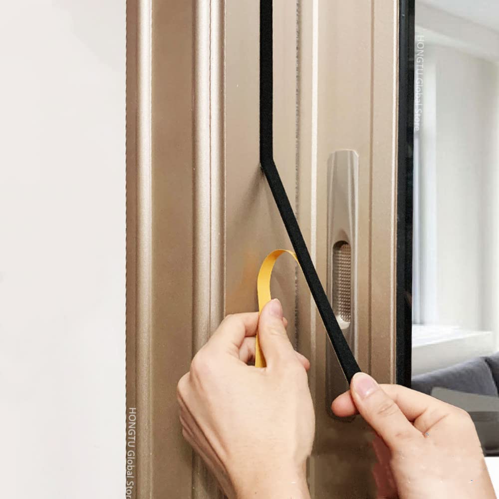 Cinta de espuma autoadhesiva para burletes, Tamaños múltiples del negro autoadhesivo de goma la esponja tira EVA for el sello ventana puerta(5mm X 30mm X 10m)
