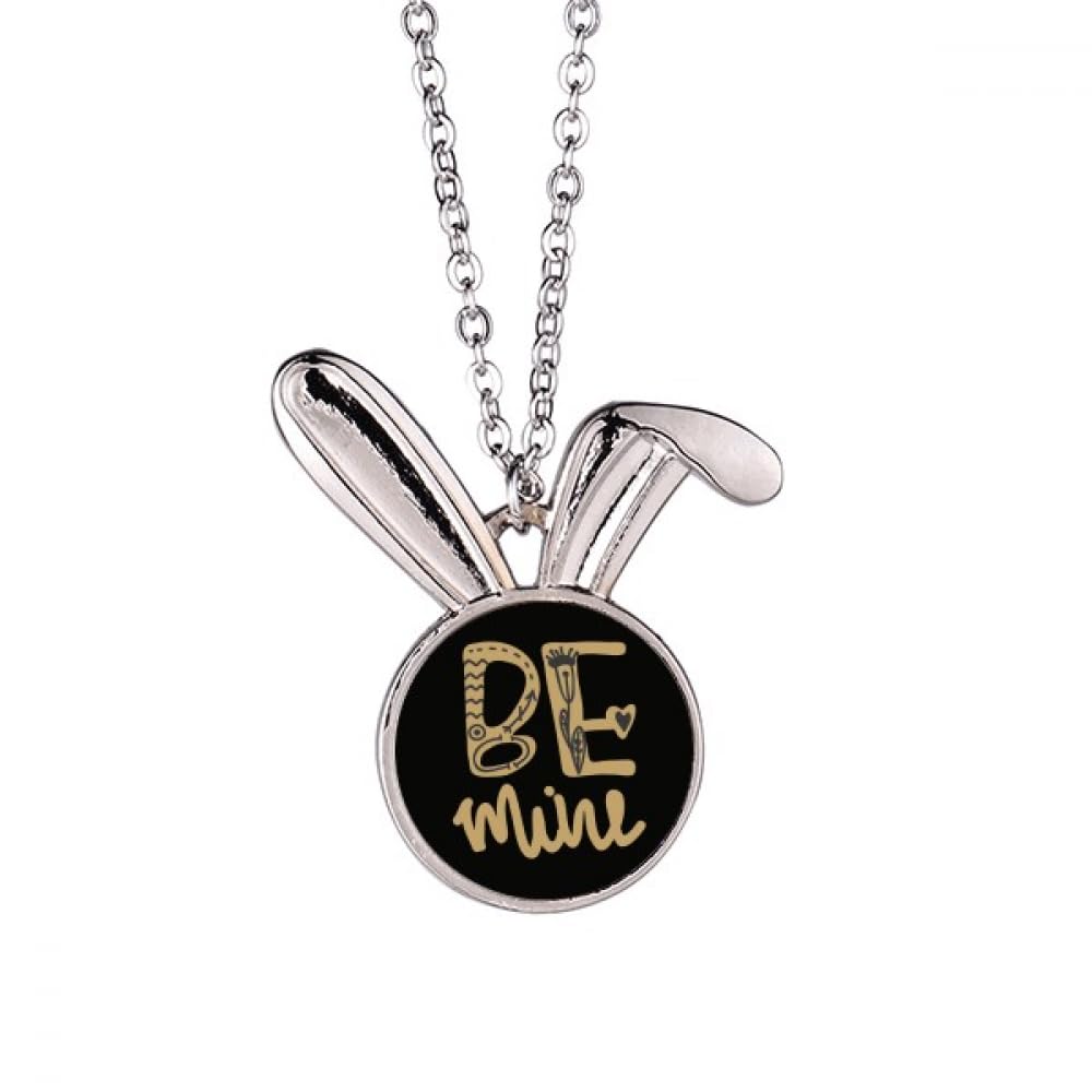 Collier pendentif lapin Be mine déclaration de tendresse