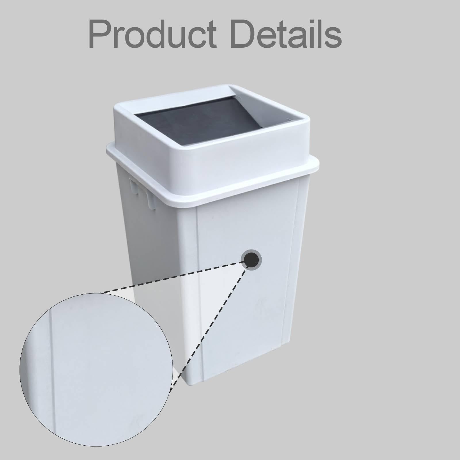 F Fityle Cestino Quadrato per rifiuti, Facile da Pulire, Robusto, Portatile, Grande, per Cucina, Contenitore per rifiuti per cucine industriali, 130 Litri