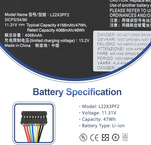Image of WeFly L22D3PF2 Laptop Battery for Lenovo V14 V15 G4 AMN IdeaPad Slim 3 14IAN8 14AMN8 14IAH8 15IRH8 15IRU8 15IAN8 16IAH8 Series L22B3PF2 L22C3PF2 L22D3PF2 L22X3PF2 SB11K09311 11.31V