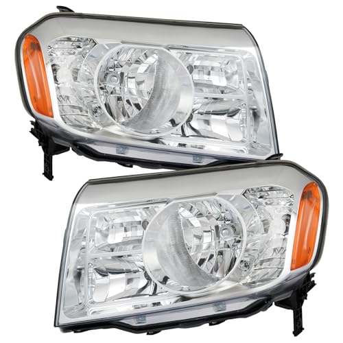 Partzer For 2009-2011 Honda Pilot Headlight Assembly Halogen Headlamp Driver and Passenger Side Replacement HO2518125 HO2519125