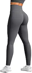 Leggings de ioga atléticas para mulheres, cintura alta, levanta bumbum, treino, academia, motociclista, leggings, Cinza-escuro, GG