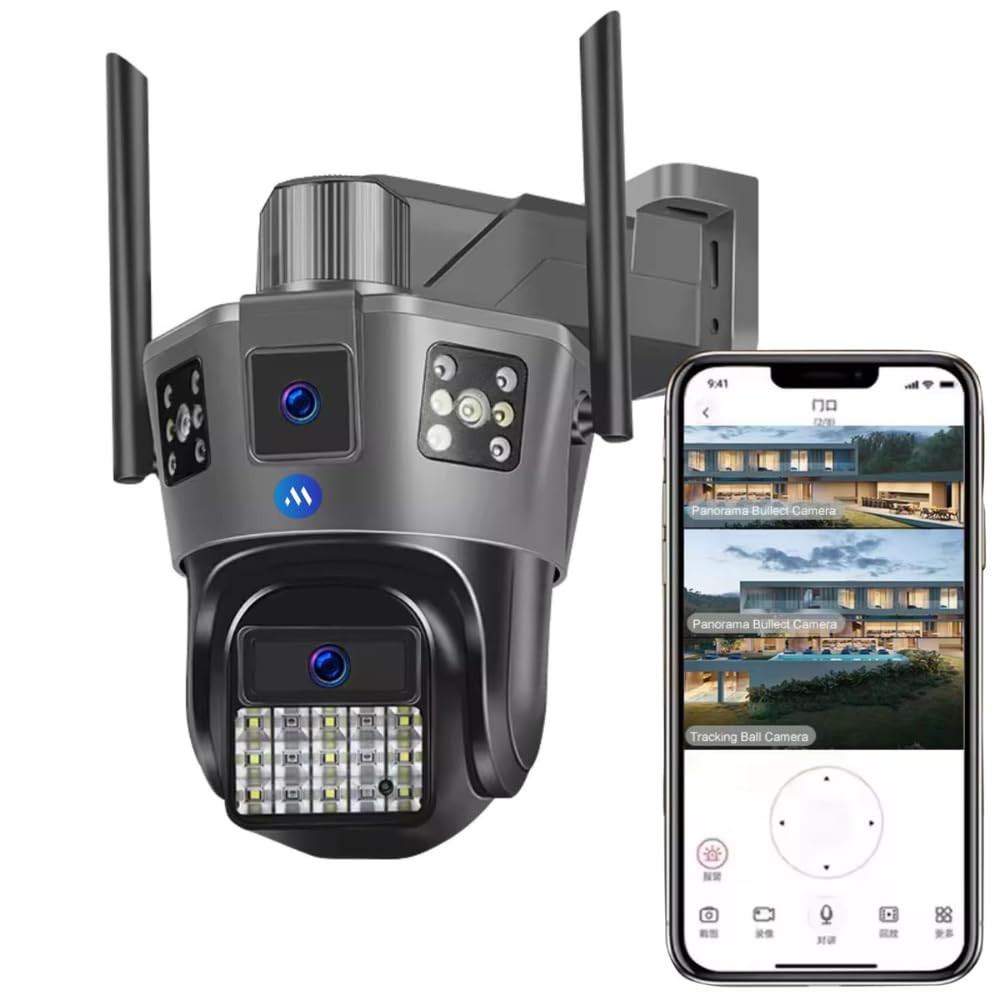 Maizic Smarthome 4G Sim Based Tricams Dual Lens/Triple Screen View 360 Degree 8MP FHD Outdoor Camera AI Automatic Tracking Human Detection Two Way Voice Smart Wireless Security Camera-picture-23