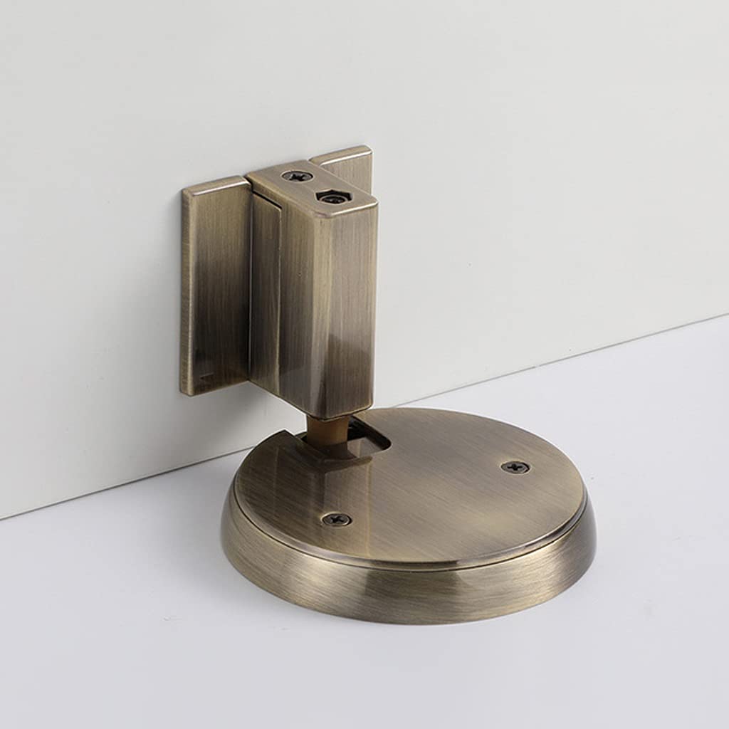 Non-Punch Door Stop Water-Proof Zinc Alloy Stopper Holders Nail-Free Mechanical Doorstop Furniture(White-Fruit peach5)