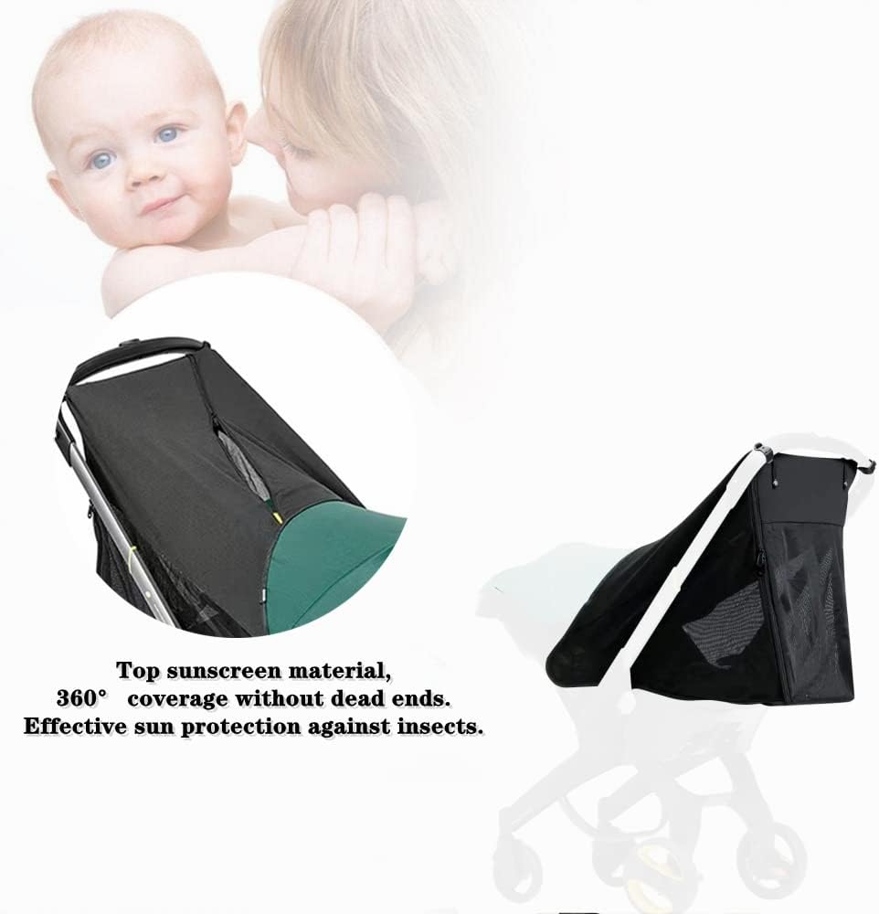 iNszkoos 360° Full Coverage Stroller Sun Shade Compatible with Doona Baby Stroller & Carseat, Pram Sun Protection Canopy, Anti-UV Stroller Blackout Cover Shield, Stroller Sun Cover Mosquito Net 4 513oDQlVmHL. AC SL1000