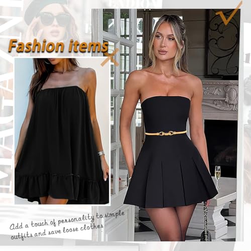 Women's Skinny Metal Belt, Stretch Spring Waist Belt for Dresses2