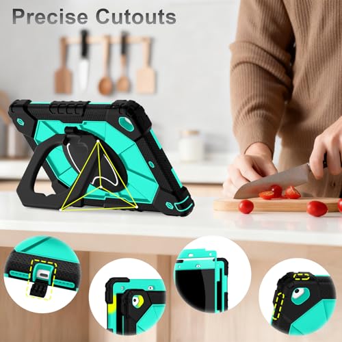 Image of Auizotl Case for iPad 9th /8th /7th Generation 10.2 Inch iPad Case 9th Generation with Screen Protector /Rotate Stand /Pen Holder, Shockproof Cover i Pad 9th /8th /7th Gen Cases,Black Mint
