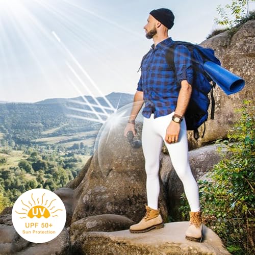 NuCamper Pantalón Interior Térmico para Hombre, Mallas Termicas Hombre, Pantalones Térmicos de Compresión Hombres Calzoncillos Largos Capa Base con Forro Polar Ropa Invierno Esquí Leggins - imagen 9