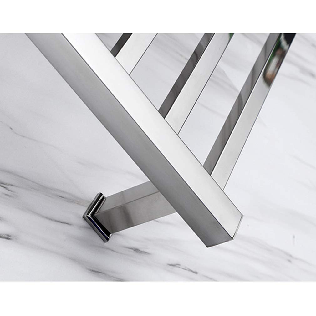 Scaldasalviette, scaldasalviette a 10 barre da parete, scaldasalviette elettrico a risparmio energetico da 88 W per il bagno, scaldasalviette in acciaio con interruttore on/off, stendibiancheria