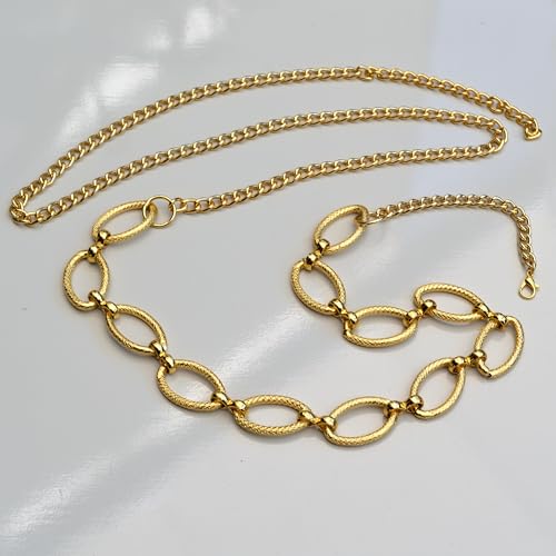 Cinto Corrente Atemporal E Elegante Inspirado Na Moda Paris (Dourado, 110 CM)