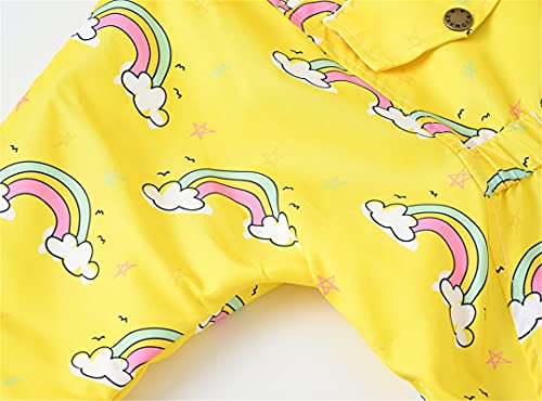 Betusline Girl's Kids Jacket Rainbow Print Hooded Windbreaker Jacket, 2-8 Years4