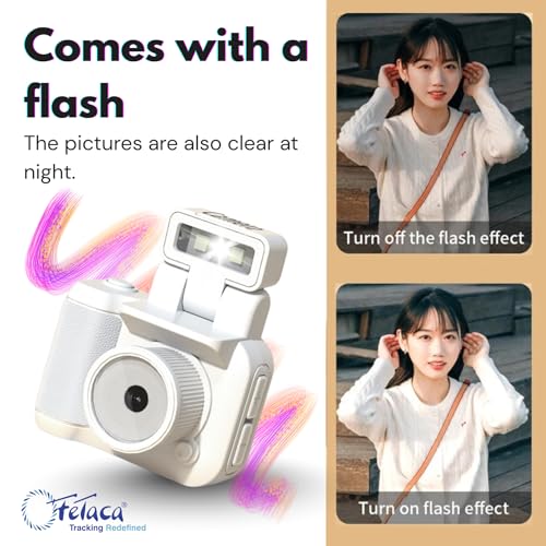 Image of FETACA Mini Camera Keychain HD 1080p Retro Portable Video & Photo Recorder | LCD Screen | Compact Travel & Study Vlogging Cam | Extra Battery | Cute Vintage Mini Camera for Kids & Adults (White2)