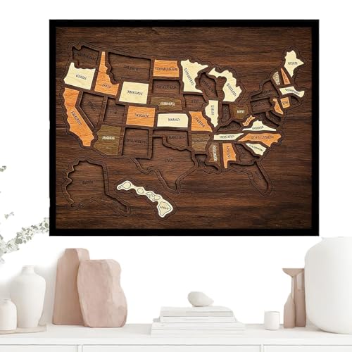 Mapa de madera de tamaño mediano, el arte de pared perfecto para tu salón