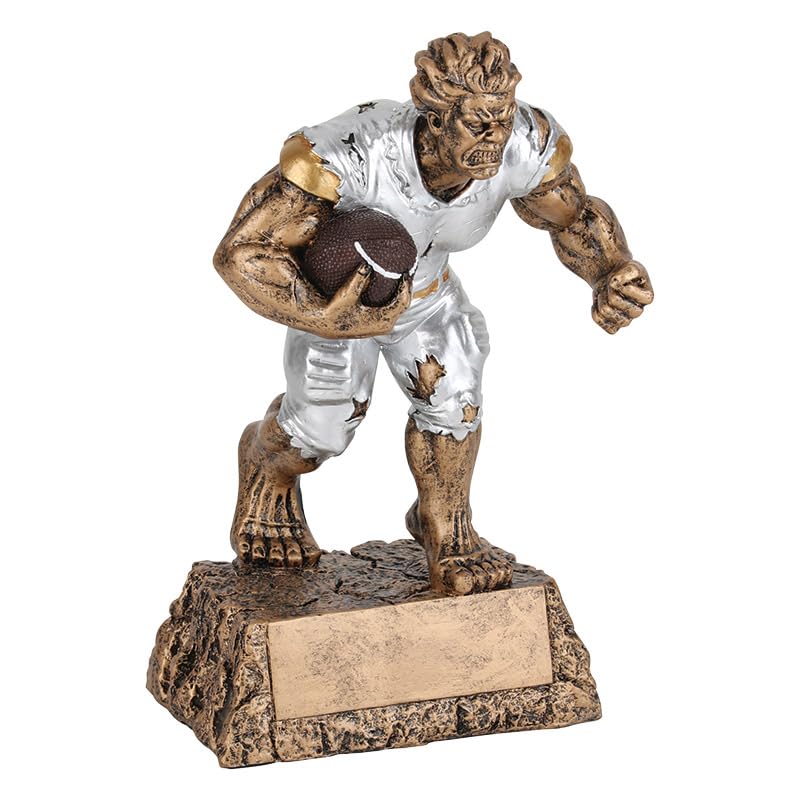 Monster Football Trophy | Football Beast Award - 6.75 Inch or 9 Inch Tall - Engraved Plate Upon Request