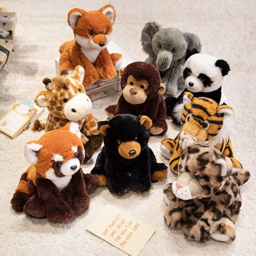 Image of Ditucu Deer Stuffed Animal 8 inch Cute Realistic Reindeer Moose Plush Toys Ultra Soft Elk Plushies Gifts for Kids Brown