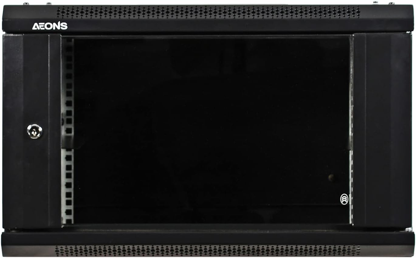 6U Professional Wall Mount Network Server Cabinet Enclosure 19-Inch Server Network Rack Mid-Depth Black