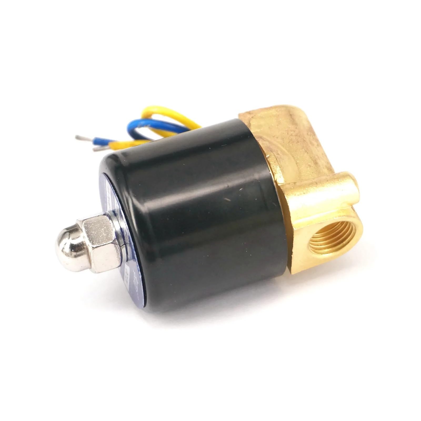 Pneumatyczny elektryczny zawór elektromagnetyczny, normalnie zamknięty, 1/8" 1/4" 12V/24V/110V/220V, powietrze i woda, olej 2W-06 2W-08 (brązowy żółty, 24VDC)