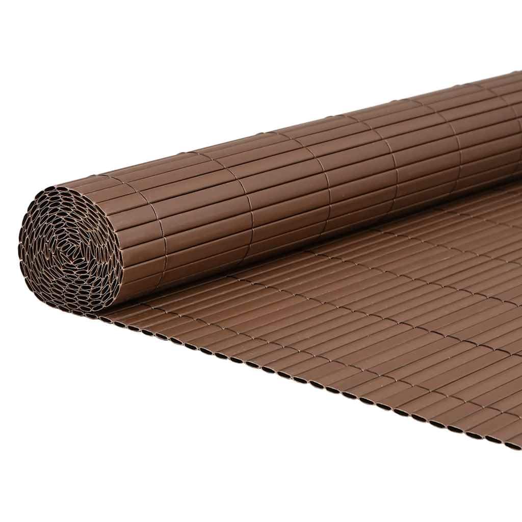 Ogrodzenie ogrodowe, dwustronne, brązowe, 1,8 x 5 m, PCW, odporne na działanie promieni UV, odporne na warunki atmosferyczne, elastyczne, idealne jako ochrona przed wzrokiem na balkon i