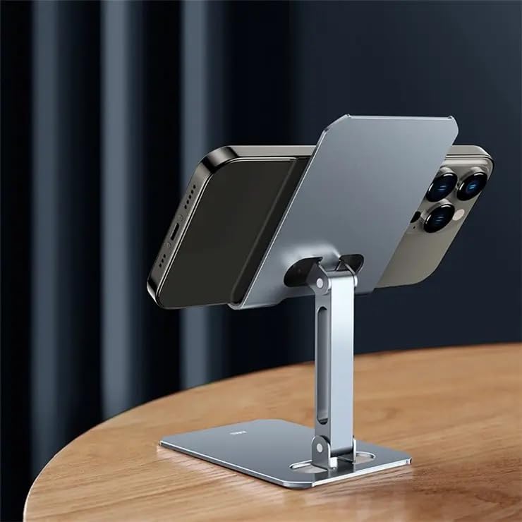 Image of XUNDD (XDHO-022) Beetle Desktop Adjustable Stand, 180 Foldable Height Angle (Anti-Slip Silicon Pad) Metal Holder Portable Stand for iPhone /Smartphone and iPad /Tablet