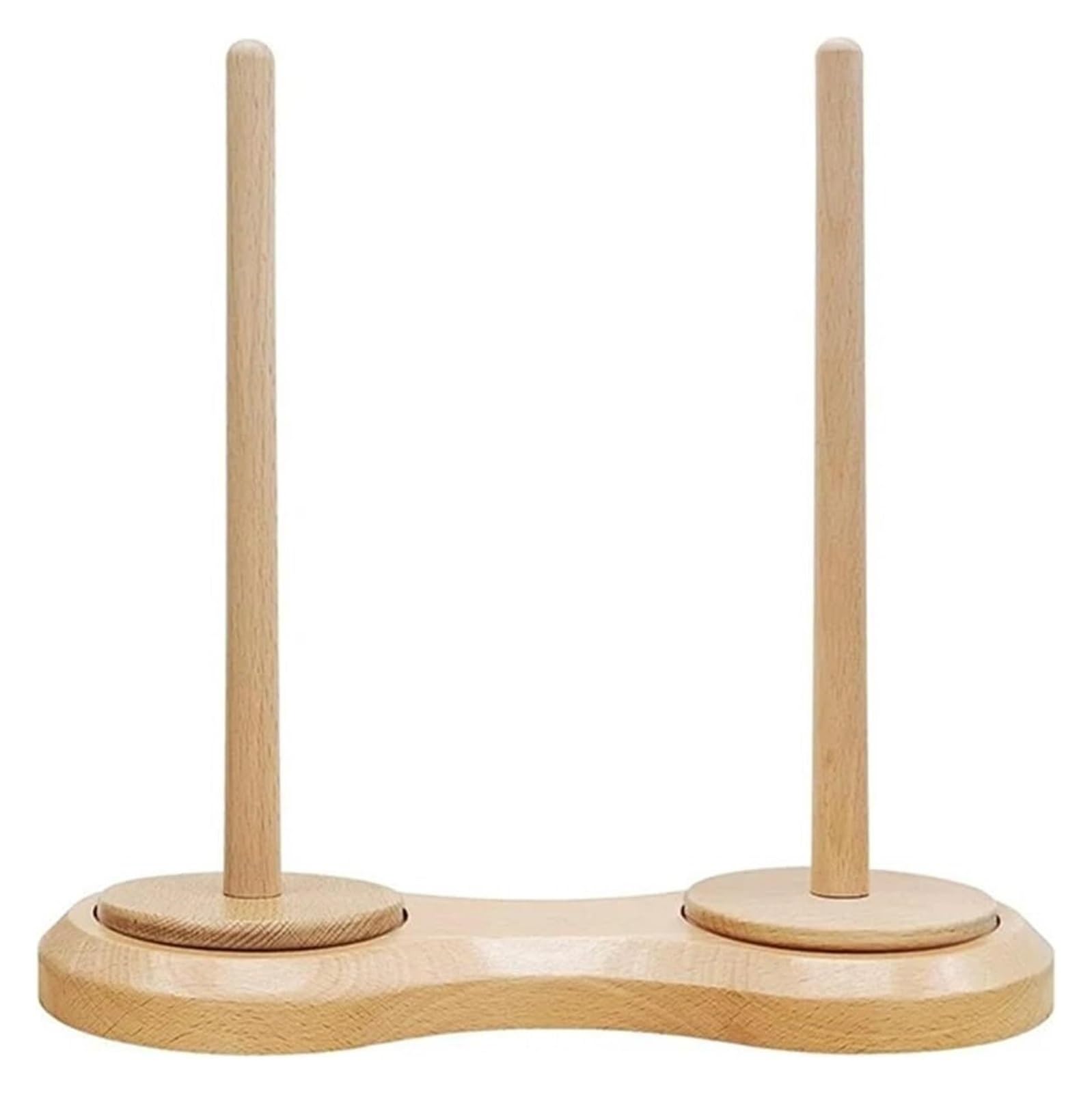 Pzoferlin One Color Yarn Rack Wooden Double Yarn Skein Spinner Rotatable Stable Ball Stand Dispenser
