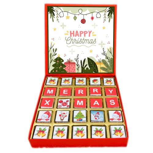 Image of Expelite Merry Christmas and Happy New Year Chocolate Gift for Wife -25 Pc Merry Christmas and Happy New Year Chocolate Gift for Kids