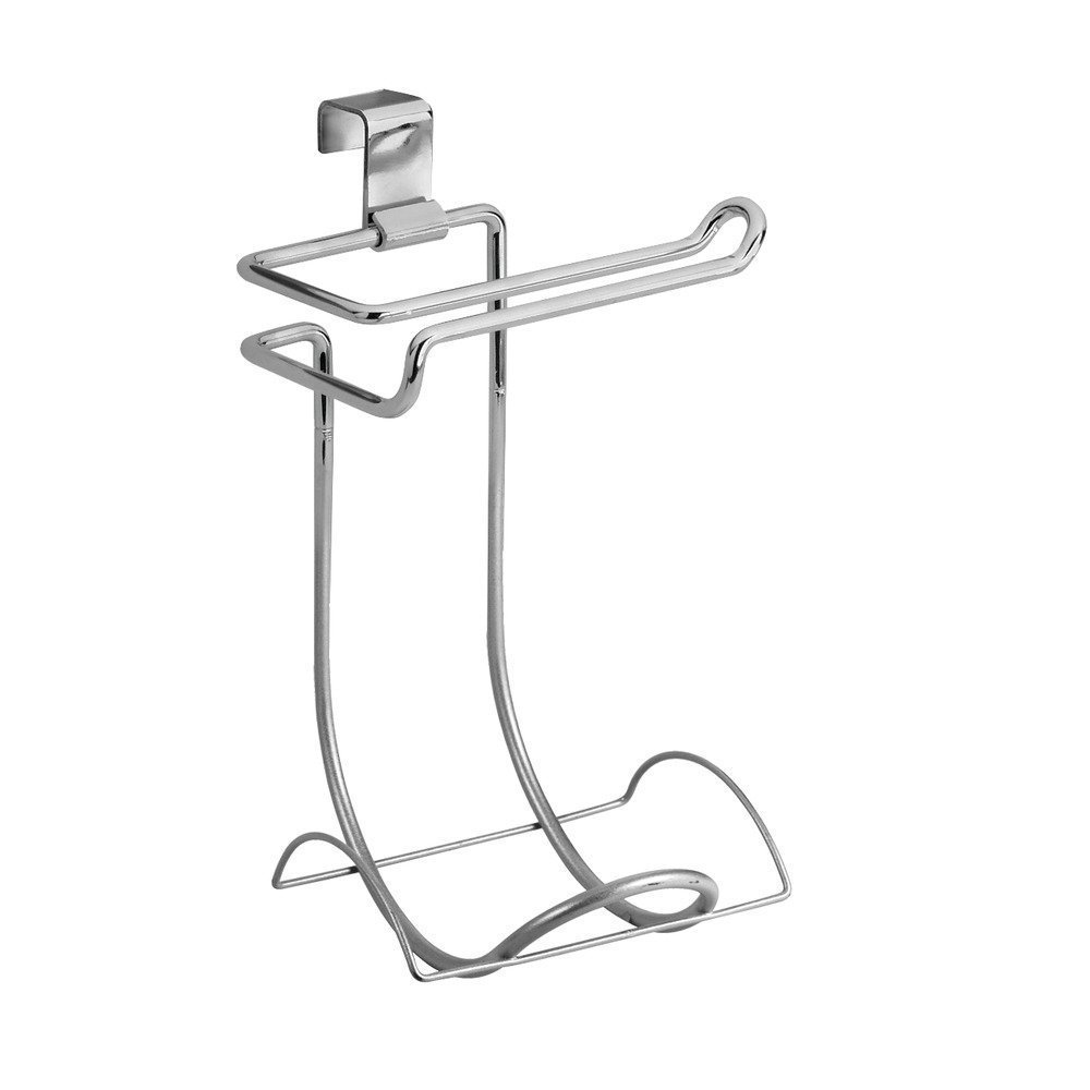 iDesign Classico Steel Toilet Paper Holder for Bathroom Storage Over the Tank Toilet Tissue Organizer Chrome