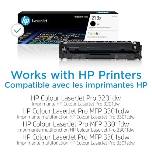 Image of HP 218X Black High-Yield Toner Cartridge | Works with Color LaserJet Pro 3201,MFP 3301 Series | W2180X,(Pack of 2)