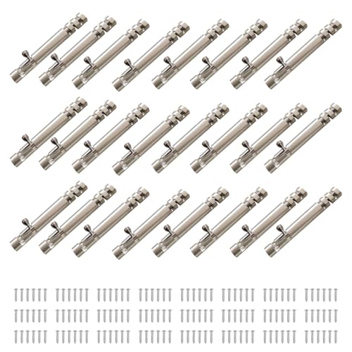 Image of VOLO 24 Pieces | 6 Inch Tower Bolt Stainless Steel Rod | Heavy Duty Door Latch Lock, Rust Resistant Safety Kundi Chitkini for Main Door Home Office (150mm /6 Inch, Silver)