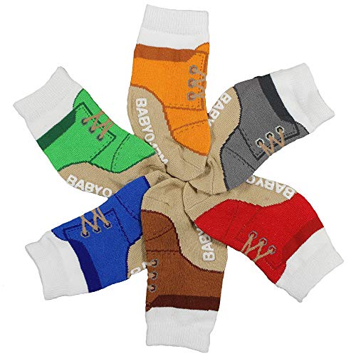 Baby Boy Socks That Look Like Chukka Desert Boots – 6 Pairs Of Non-Skid Socks – Fits 0-12 Months #TOP1
