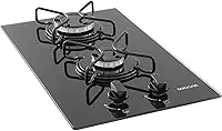 SUGGAR COOKTOP A GÁS VIDRO PRETO 2 QUEIMADORES ESMALTADOS DIFERENTES TAMANHOS FG2002AVP