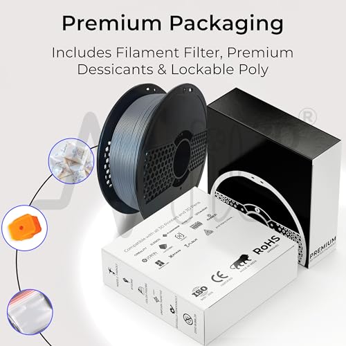 Image of NFIL3D 1KG Net PETG+ Twinkling Silver 3D Printer Filament | Filaments for 3D Printer| 1.75mm| Accuracy - + /- 0.015mm | 1000g 3D Filament, 250g Spool & 350g Packaging Weight (Total Weight 1.6KG)