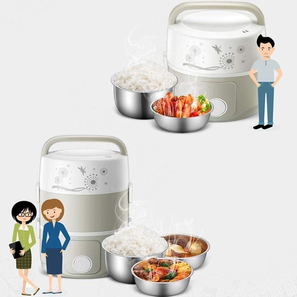 Cooking Box for il pranzo elettrico, in acciaio inox interno a tre strati mini fornello di riso, multi-function cottura a vapore scatola di pranzo for la scuola di casa scolastica cuoco cibo cru