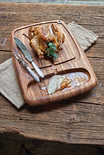 Tabla de cortar rectangular Ironwood Gourmet 22x15 pulg miniatura 5