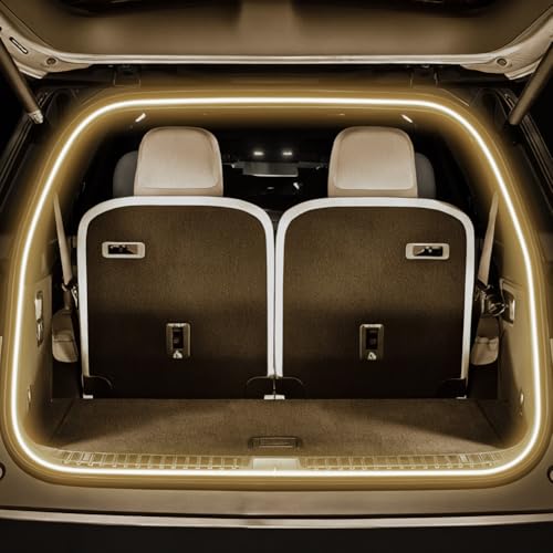 VSSHE Dynamische LED-strip voor kofferbak, universel en automatische inductiesensor, accessoires voor neonsfeer, sedan, SUV en vrachtwagen, warm 4m