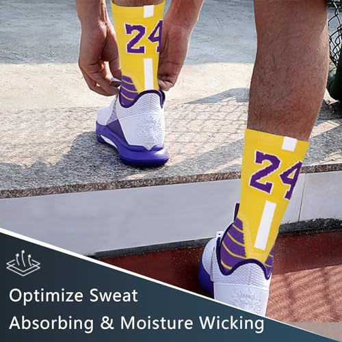 Basketball Socks - Men & Women Athletic Running Compression Cushion Team Number Socks3