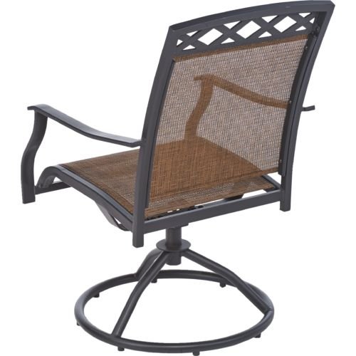 Outdoor Patio 2-Piece Sling Swivel Rocker Chair: Set of 2