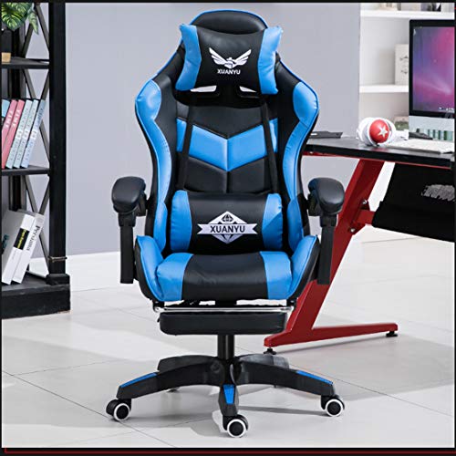 Silla giratoria móvil reclinable con reposapiés ajustable para escritorio 2