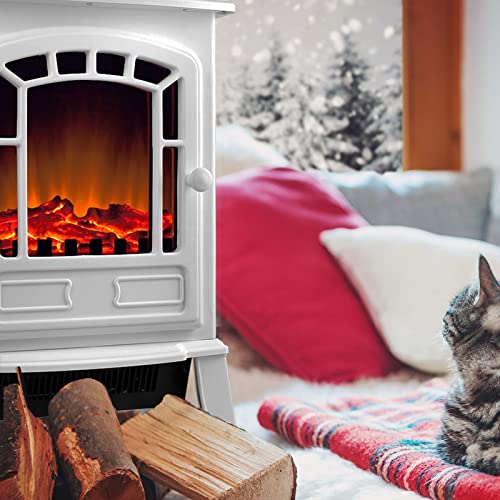 Deuba® Elektrokamin Kaminfeuer 2000W 2 Heizstufen Elektroheizung elektrischer Heizlüfter Elektroofen Elektrokamin mit LED Flammen Dekokamin weiß – Bild 3