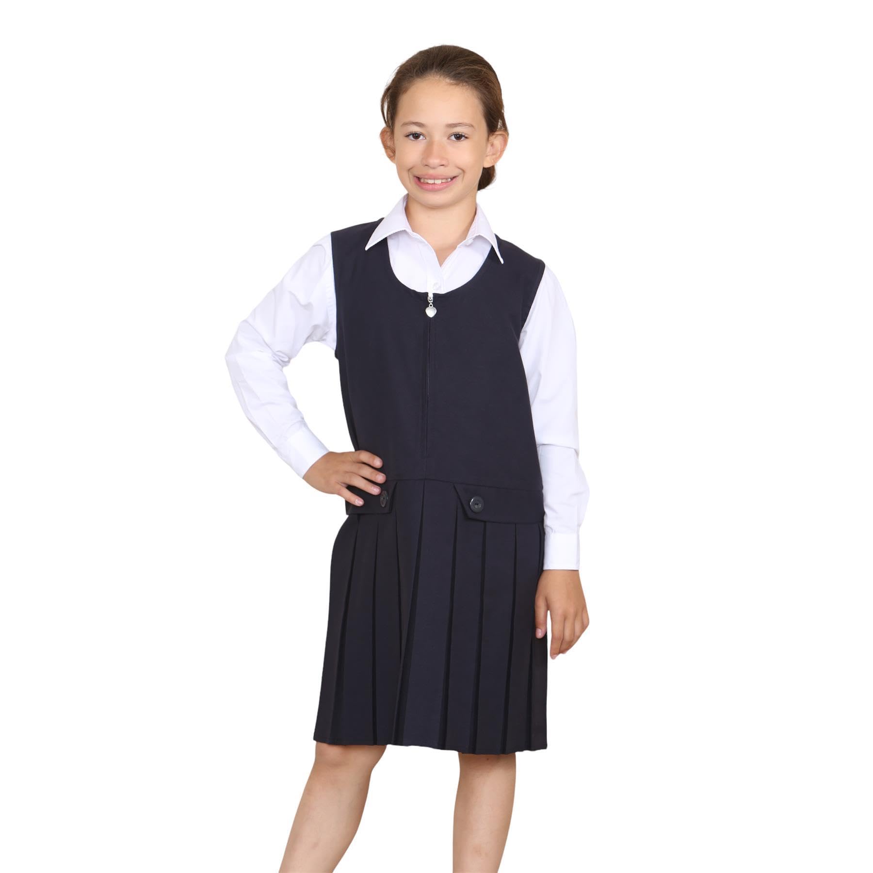 Vestido de uniforme escolar plisado con cremallera en forma de
