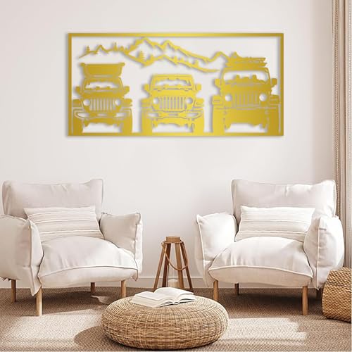 Unimart Metal Wall Art, Jeep Wall Decor, Mountain Metal Wall Art, Car Metal Wall Art, Jeep Metal Sign, Mountain Wall Art, Garage Sign, Car Off Road Sign, Gift Car Lover, For Rustic Home Living Room