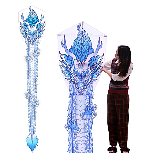 Flying Hoofer 16ft Huge Dragon Kite for Adults and Kids, Easy to Fly for Beginners, Comes with 300ft String Handle, Perfect for Easter, Kite Festival and Beach & Park & Outdoor
